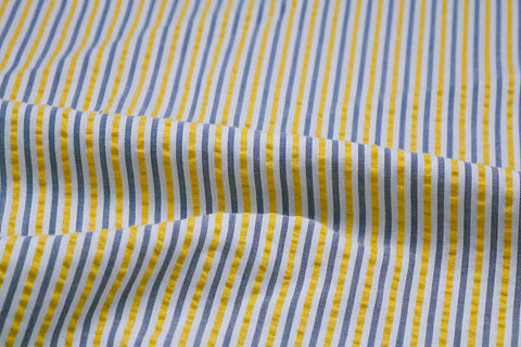 Seersucker Yellow & Black Stripes Blazer