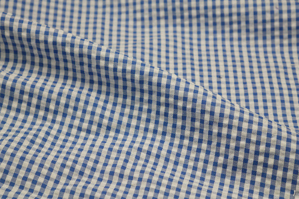 Seersucker Dark Blue Checks Blazer
