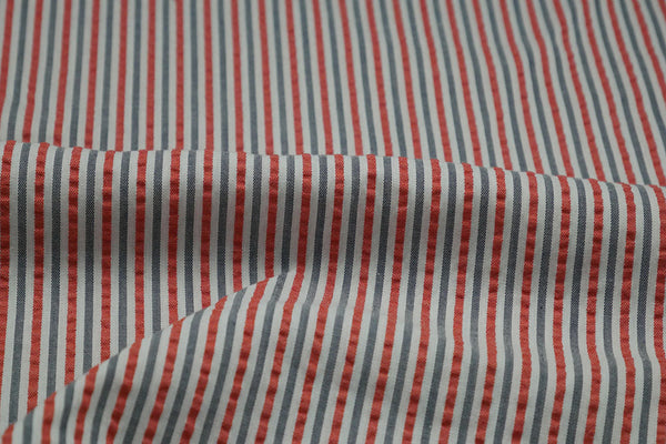 Seersucker Red & Black Stripes Blazer