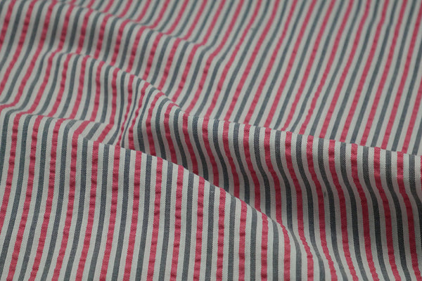 Seersucker Pink & Black Stripes Blazer