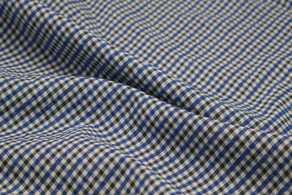Seersucker Blue & Black Checks Blazer