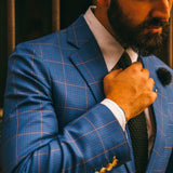 Triumph French Blue Gold Overcheck Suit