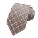 Metallic Brown Check Silk Tie